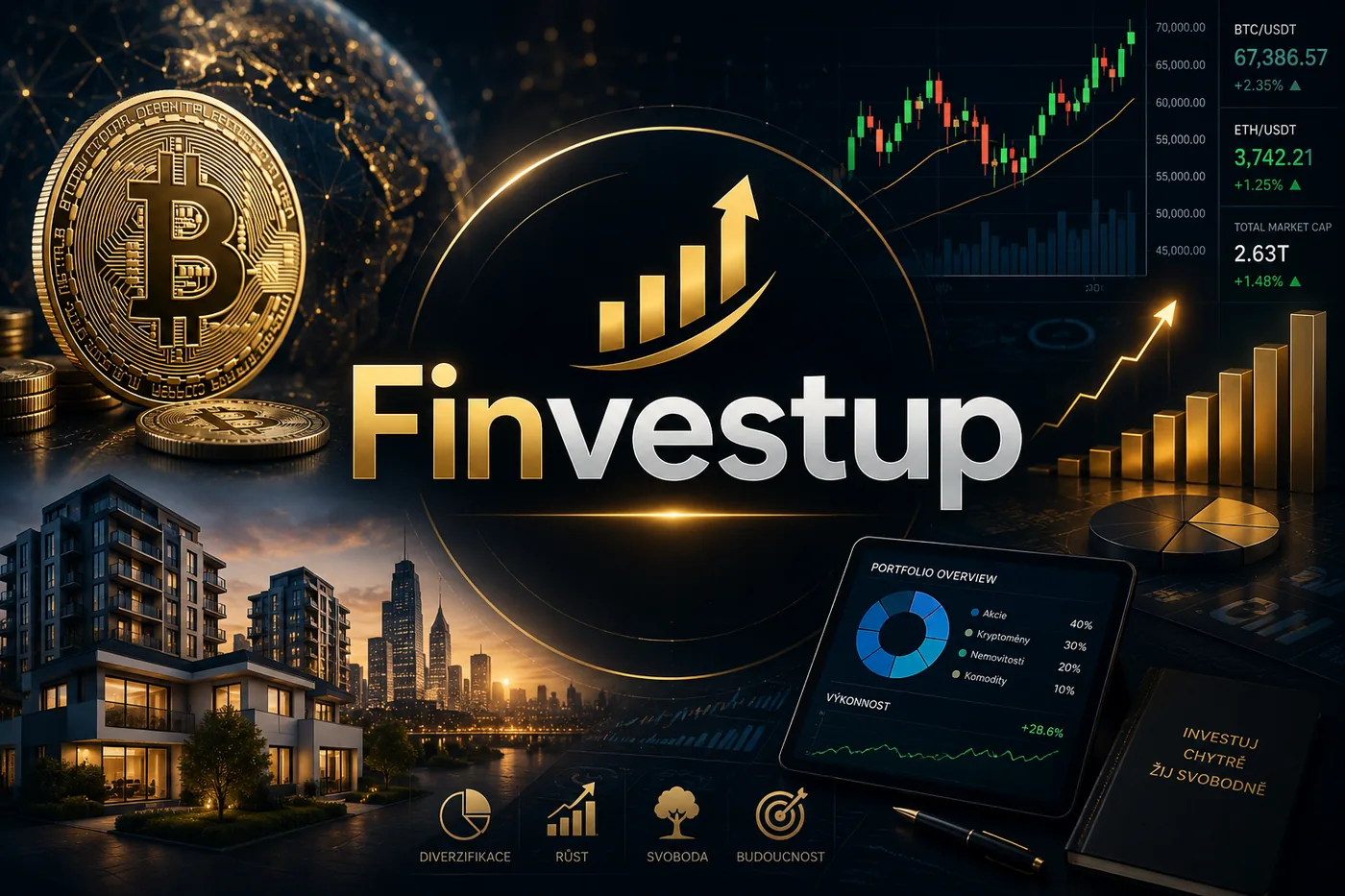 Úvodní grafika vzdělávacího systému FinvestUp