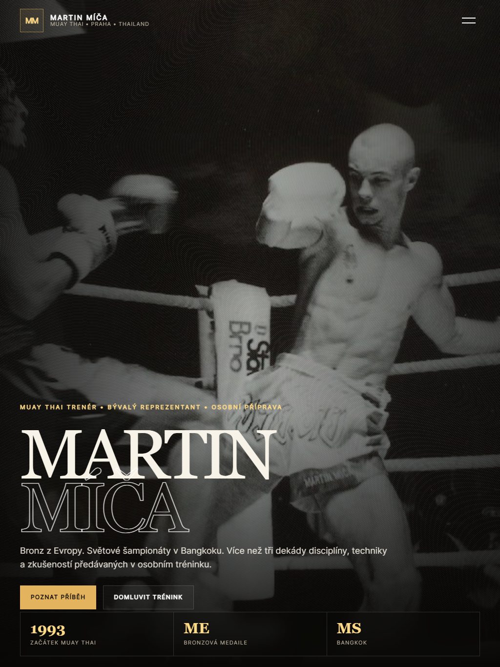Strona Martina Míčy – tablet